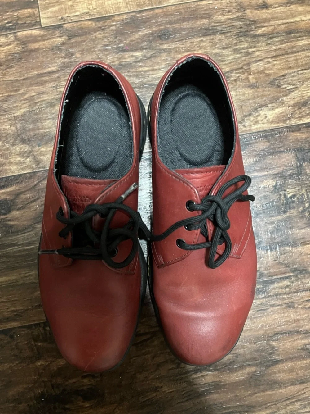 Dr. Martens Men's Lace-Up Oxfords in Red